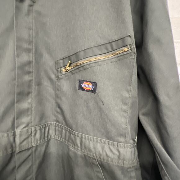 Dickies Olive Green Coveralls Long Sleeve Workwear Jumpsuit Overall - Picture 5 of 16